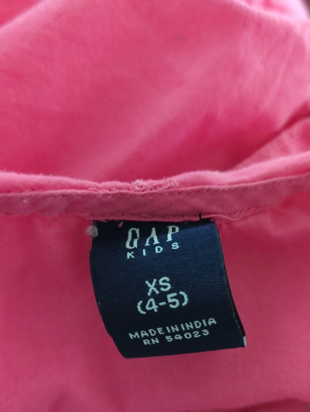 GAP Kids Fuschia Pink Hooded Long Sleeve Embroidered Cotton Tunic Size 4-5